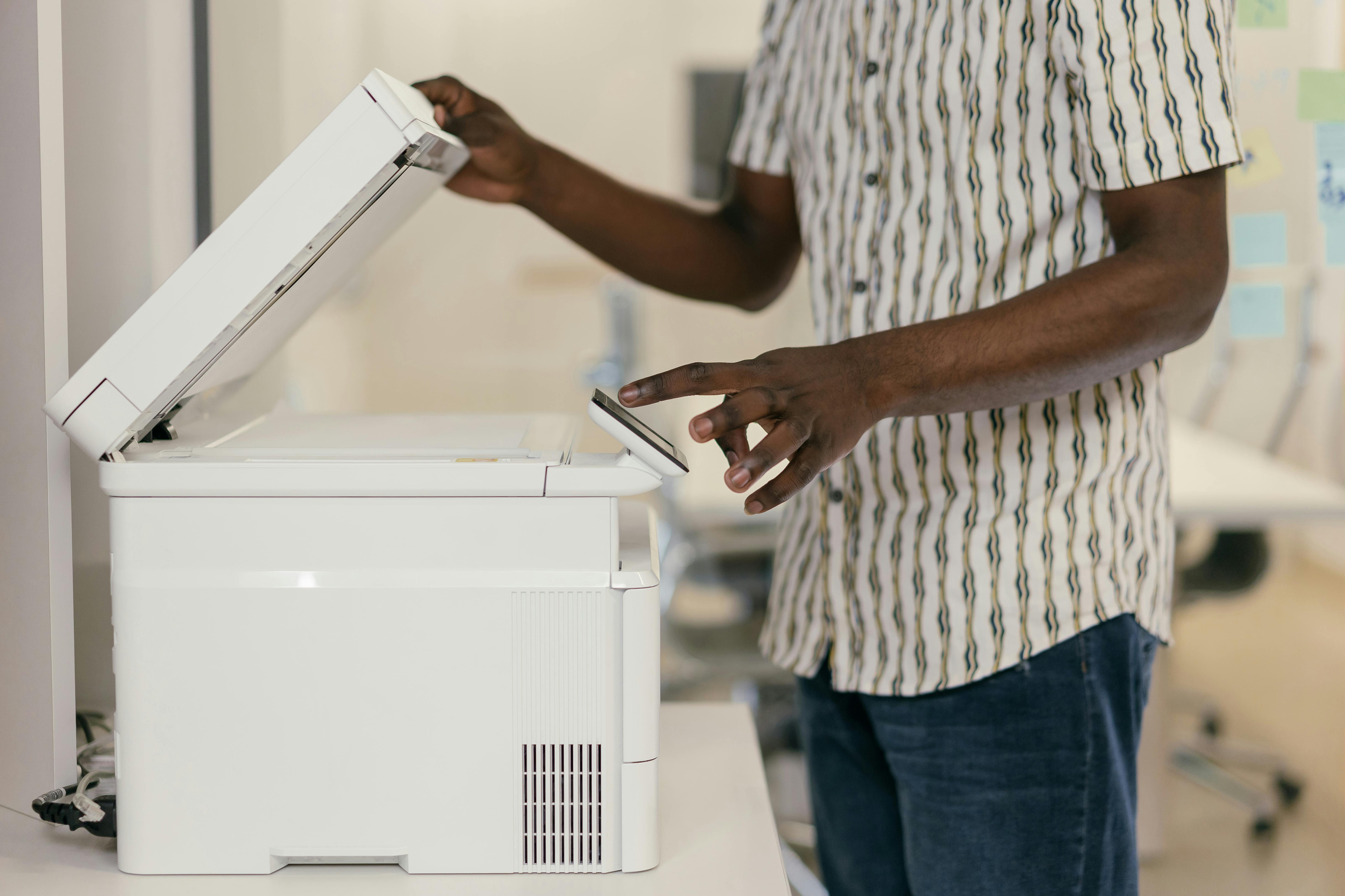 Person using an office printer